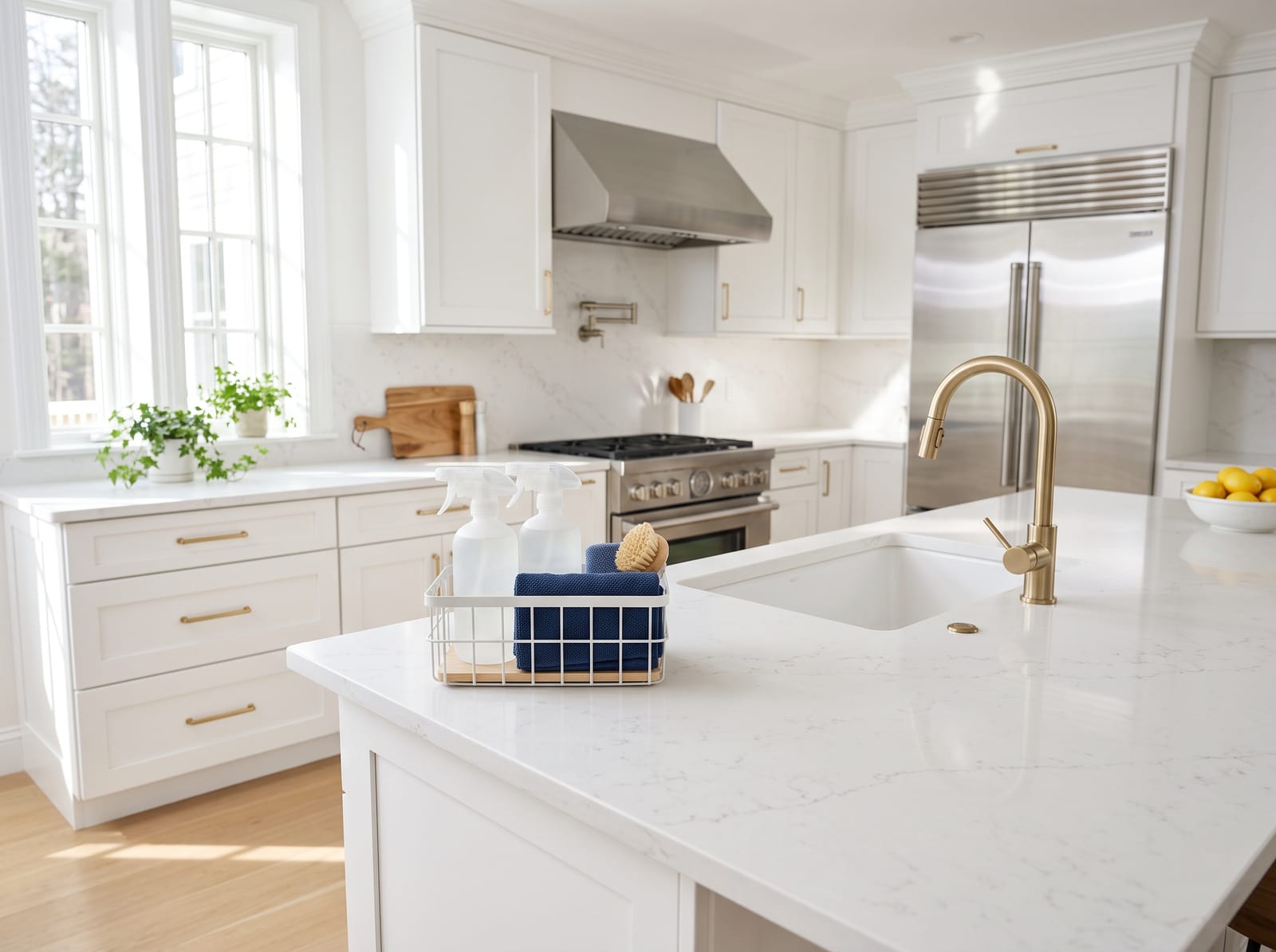 Sparkling white kitchen after a T&D clean